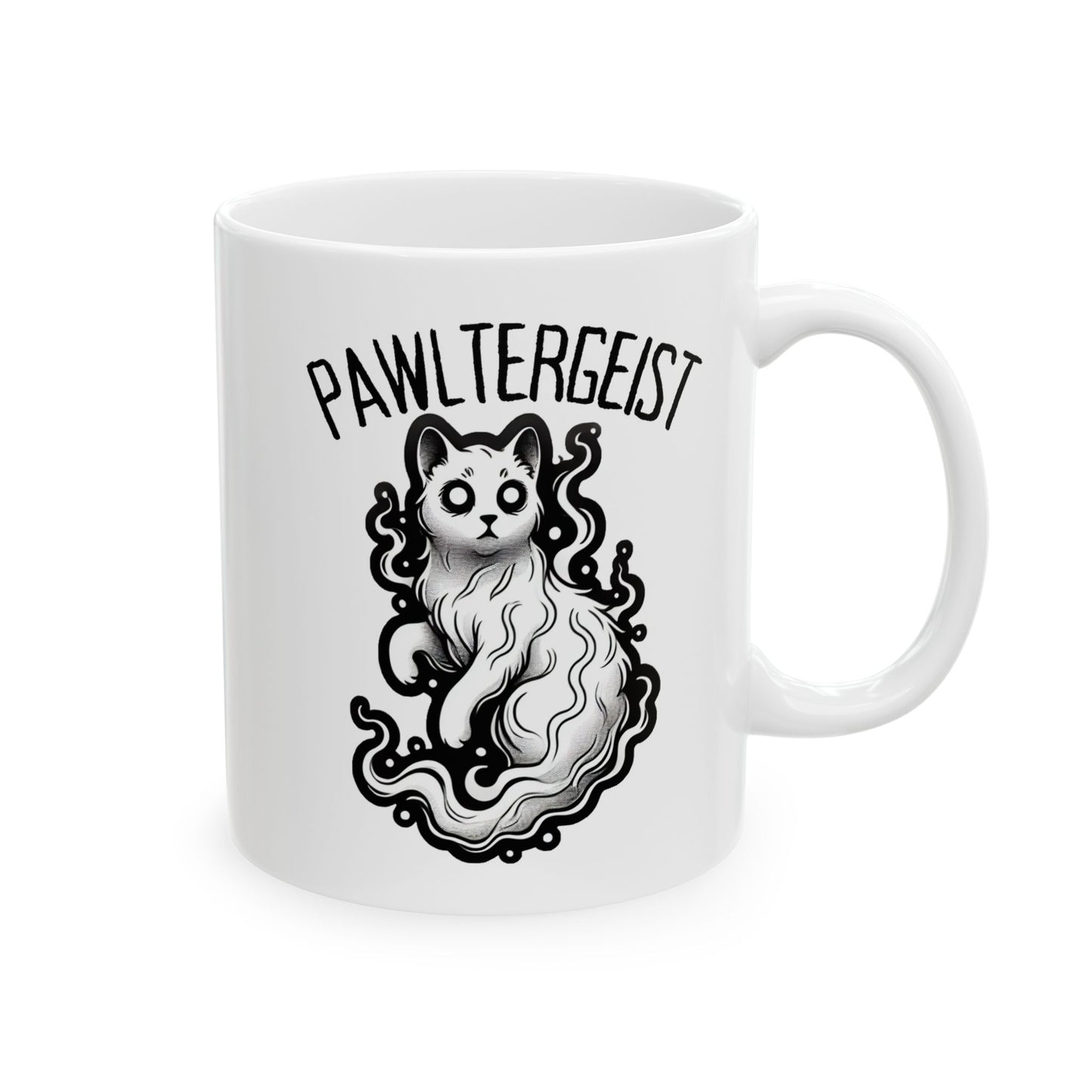 Pawltergeist Cat Ceramic Mug (11oz, 15oz)