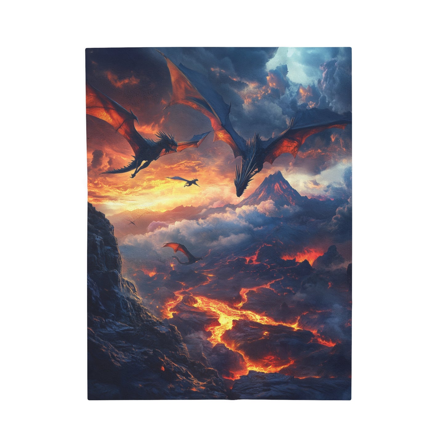 Dragons of the Inferno Velveteen Plush Blanket