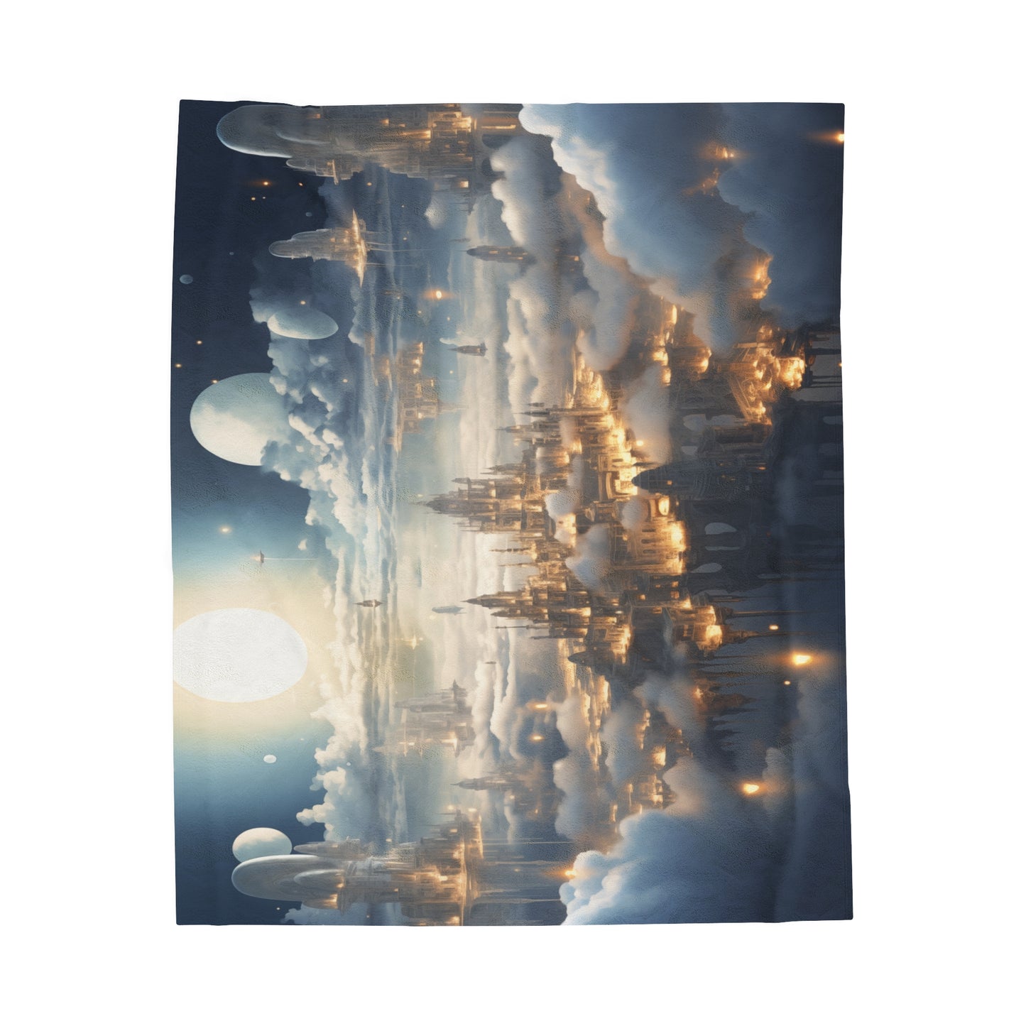 Celestial Cityscape Velveteen Plush Blanket - {{ shop WitWorks Emporium Blanket 50" × 60" _name }}