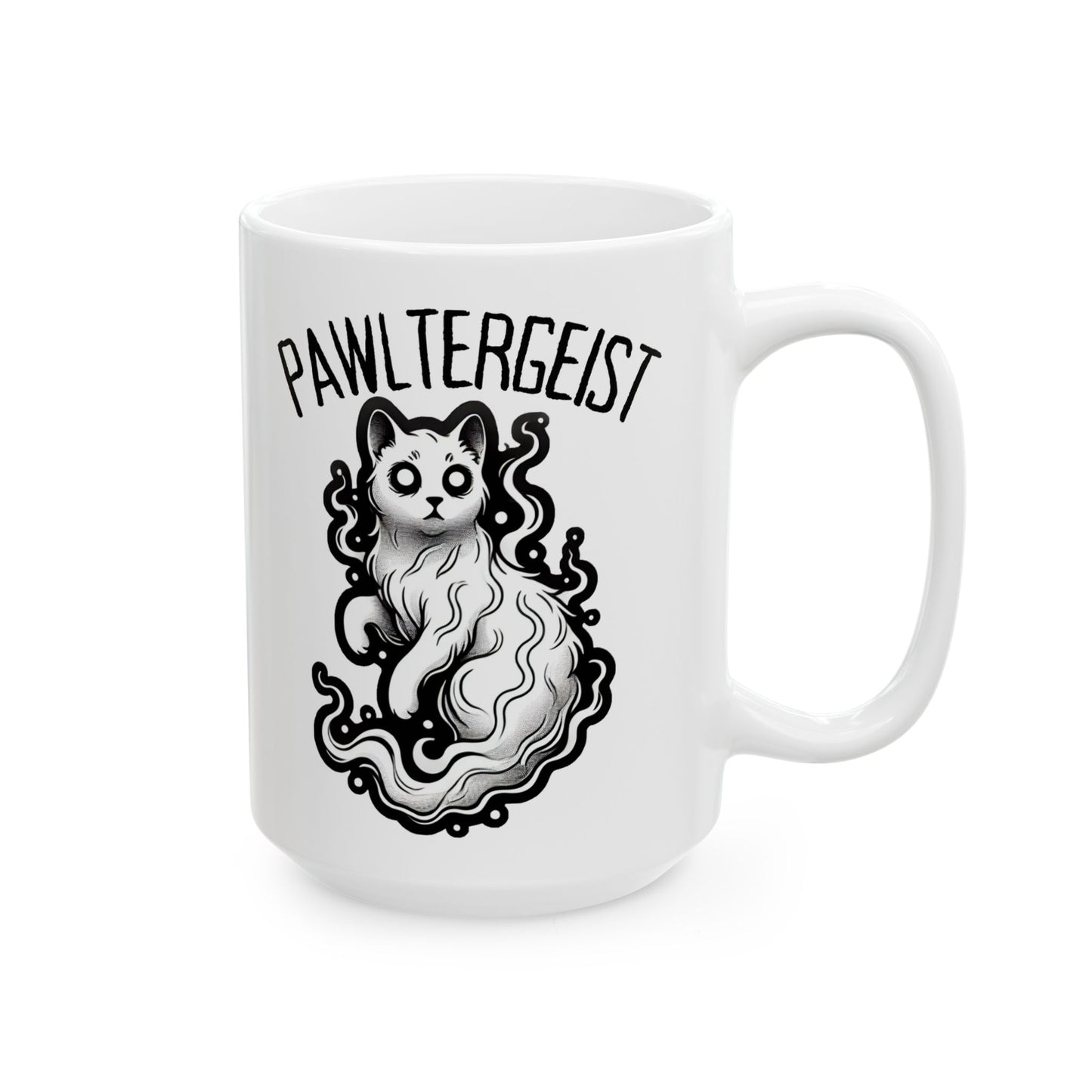 Pawltergeist Cat Ceramic Mug (11oz, 15oz)