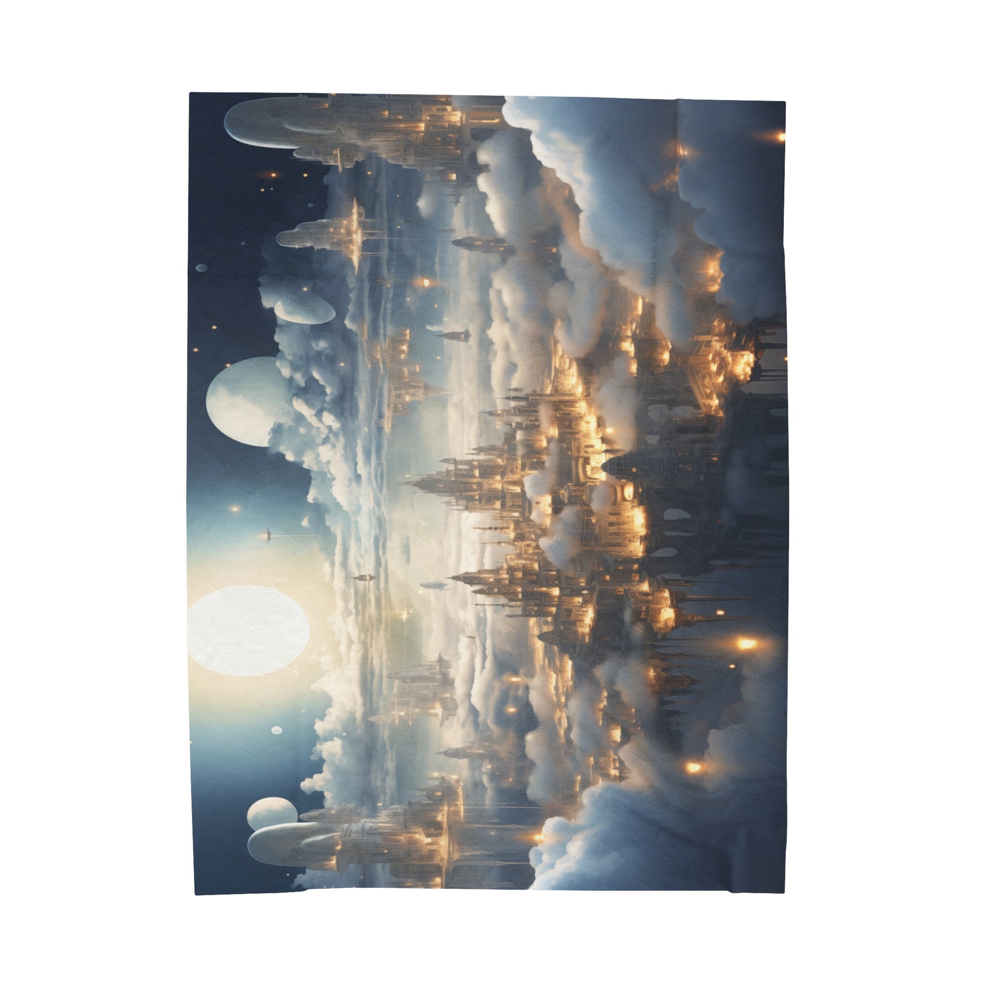 Celestial Cityscape Velveteen Plush Blanket - {{ shop WitWorks Emporium Blanket 60" × 80" _name }}