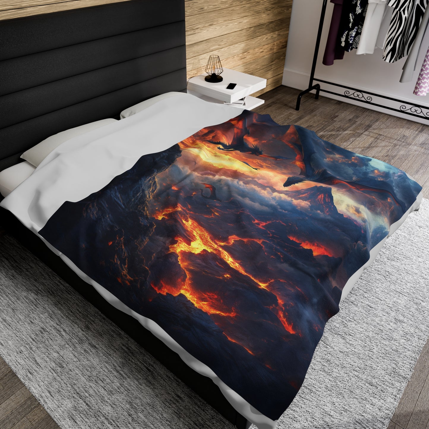 Dragons of the Inferno Velveteen Plush Blanket