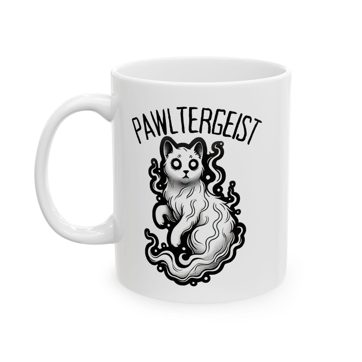 Pawltergeist Cat Ceramic Mug (11oz, 15oz)