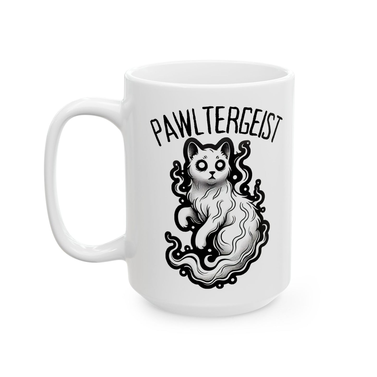 Pawltergeist Cat Ceramic Mug (11oz, 15oz)