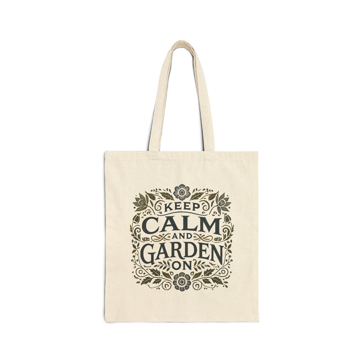 Keep Calm & Garden On Cotton Canvas Tote Bag