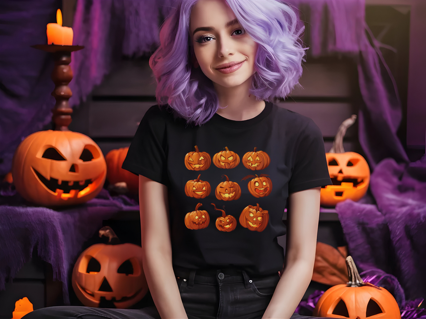 3x3 Jack-O'-Lantern T-shirt