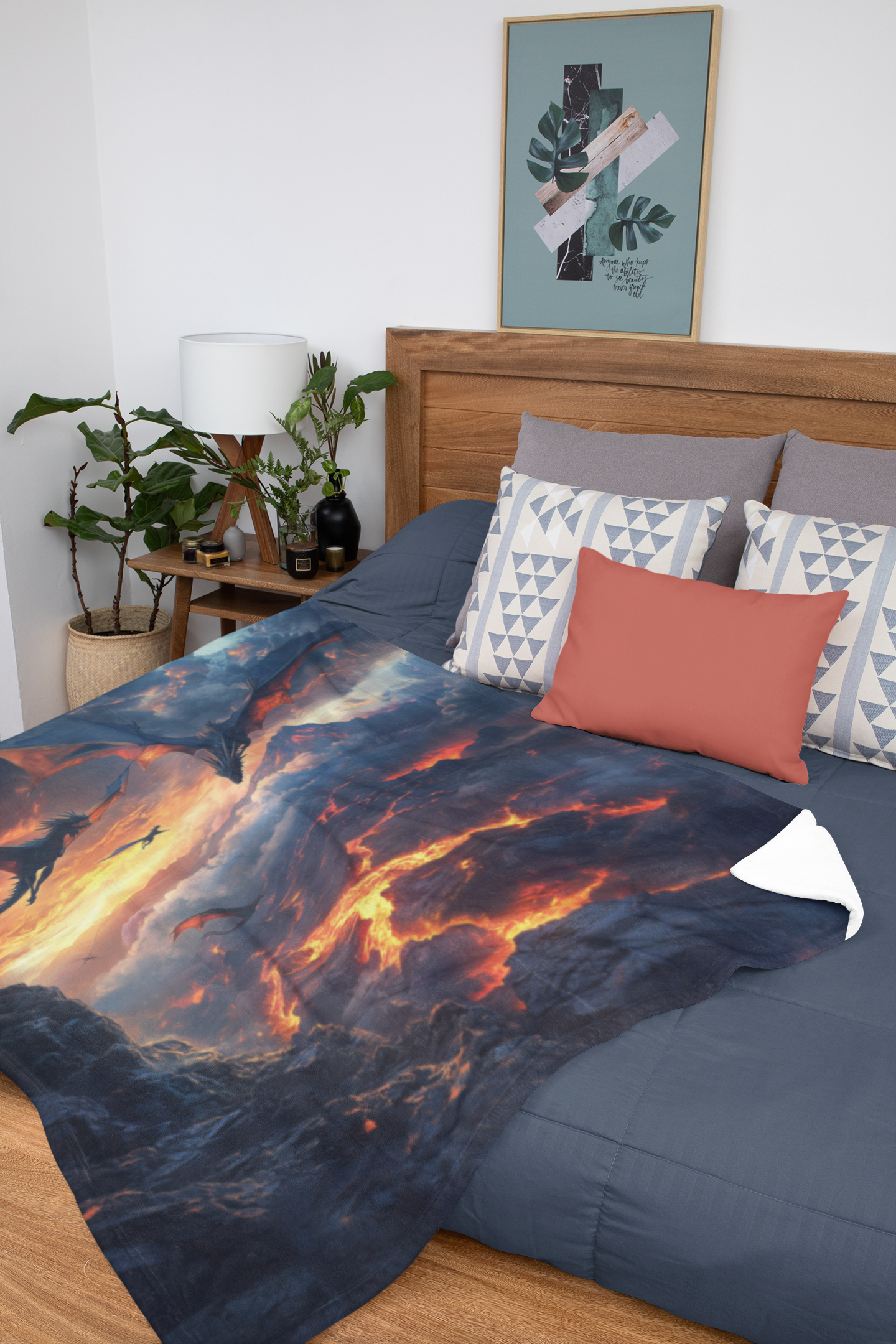 Dragons of the Inferno Velveteen Plush Blanket